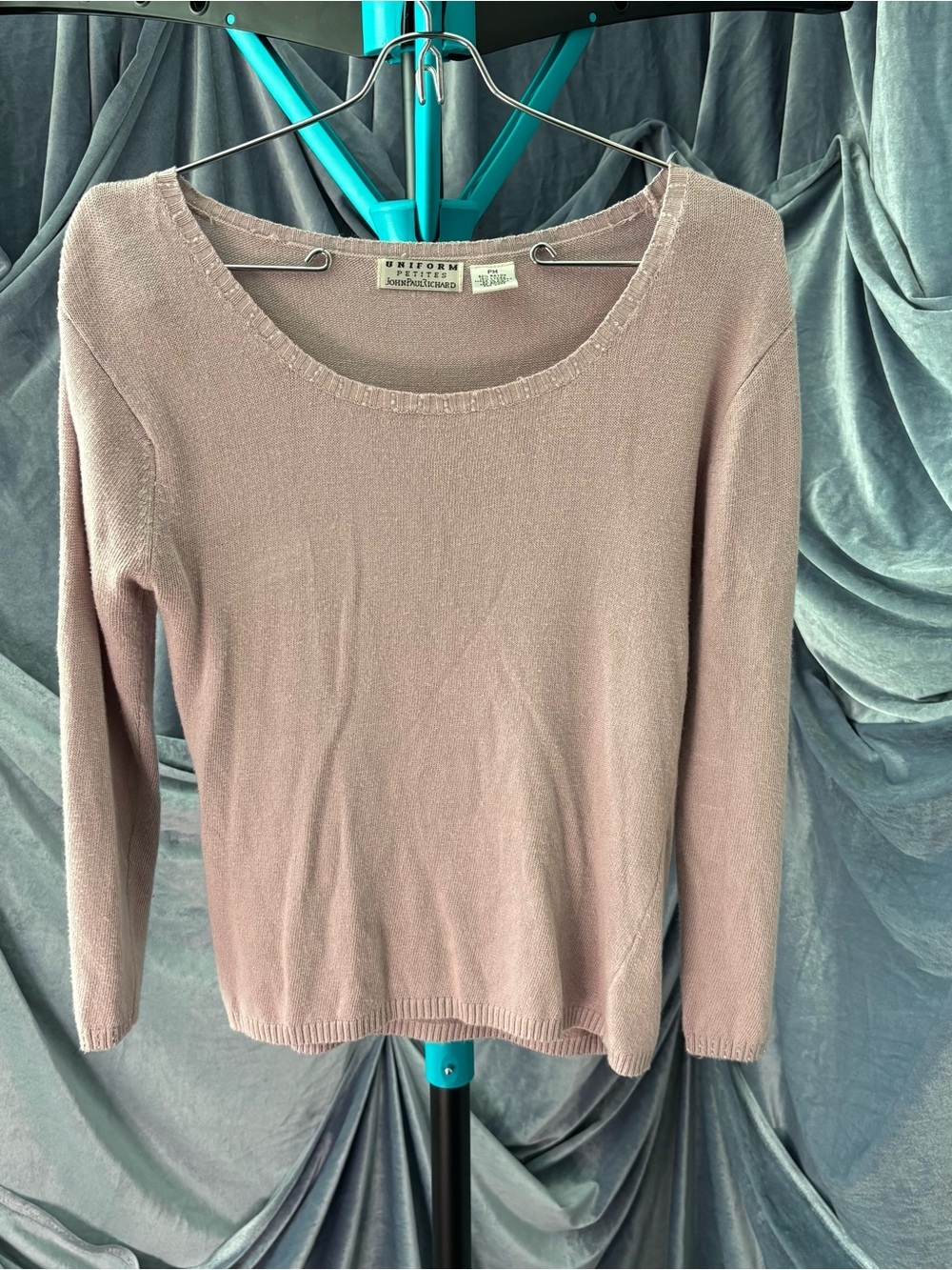 Vintage 90s Dusty Lilac pastel Lightweight Sweater beaded